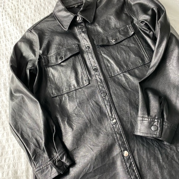 Dynamite faux leather oversized shirt - Picture 3 of 6
